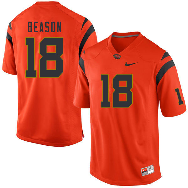 Men #18 Zeriah Beason Oregon State Beavers College Football Jerseys Sale-Orange - Click Image to Close